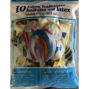 Latex Marbled Color Vintage Balloons 10 Pack Assorted 12 Inch Party New Sealed